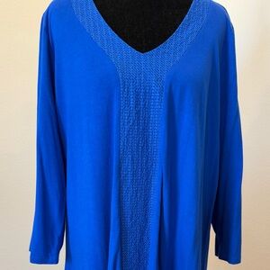 Adrianna Papell Royal Blue V-Neck Tunic